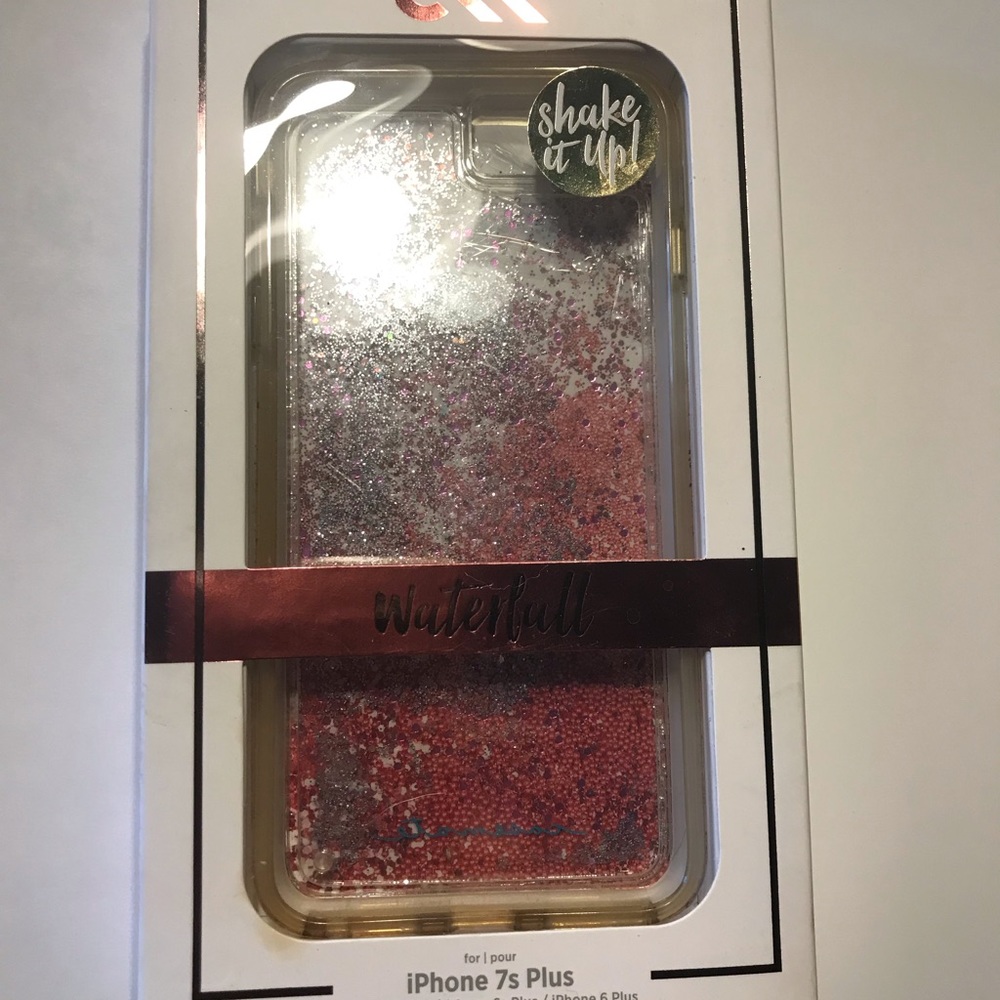 iPhone 7 Plus case. Pink sparkles